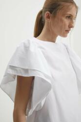 ANSWEAR bluza din bumbac femei, culoarea alb, neted BBYH-BDD05N_00X