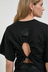 Liviana Conti tricou din bumbac femei, culoarea negru F4SW67 MPYH-TSD00I_99X