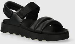 Sorel sandale de piele VIIBE SANDAL femei, culoarea negru, 2030511012 PPYH-OBD47M_99X