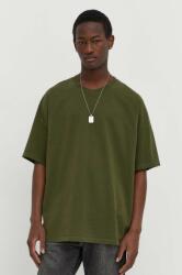 American Vintage tricou din bumbac barbati, culoarea verde, neted PPYH-TSM12I_91X