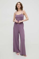 Boss pantaloni de lounge culoarea violet, drept, high waist 50515585 PPYH-BID0RB_45X