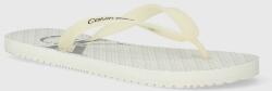 Calvin Klein Jeans slapi BEACH SANDAL GLOSSY barbati, culoarea alb, YM0YM00952 PPYH-KLM04C_00A (YM0YM00952)