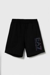 EA7 Emporio Armani pantaloni scurți din bumbac pentru copii culoarea negru, talie reglabila PPYH-SZB02Y_99X