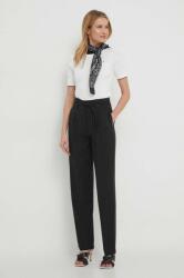 Calvin Klein Jeans pantaloni femei, culoarea negru, lat, high waist PPYH-SPD0Y3_99X
