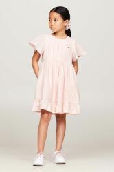 Tommy Hilfiger rochie din bumbac pentru copii culoarea roz, mini, evazati PPYH-SUG0JL_30X