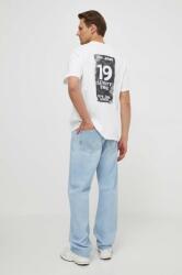 Pepe Jeans tricou din bumbac barbati, culoarea bej, cu imprimeu PPYH-TSM0L1_01X