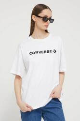 Converse tricou din bumbac femei, culoarea bej PPYH-TSD14S_01X