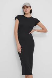 Calvin Klein rochie culoarea negru, midi, mulată K20K206537 PPYH-SUD1FM_99X