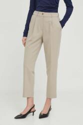 Sisley pantaloni femei, culoarea bej, drept, high waist PPYH-SPD0OM_80X