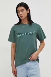 The Kooples tricou din bumbac barbati, culoarea verde, cu imprimeu PPYH-TSM0TS_97X