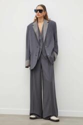 Remain sacou culoarea gri, oversize, neted PPYH-KZD045_90X