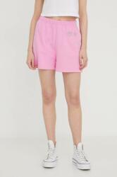 Chiara Ferragni pantaloni scurti femei, culoarea roz, cu imprimeu, high waist PPYH-SZD01B_42X