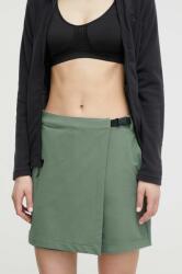 Jack Wolfskin pantaloni scurti sport Wandermood femei, culoarea verde, neted, high waist PPYH-SDD0I8_97X