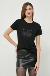 Karl Lagerfeld tricou din bumbac femei, culoarea negru PPYH-TSD0II_99X
