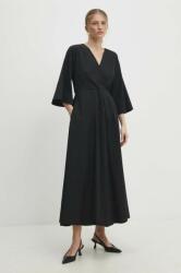 ANSWEAR rochie culoarea negru, maxi, evazati BBYH-SUD0DG_99X