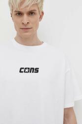 Converse tricou din bumbac barbati, culoarea alb, cu imprimeu PPYH-TSM13I_00X