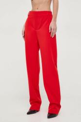 Moschino Jeans pantaloni femei, culoarea rosu, drept, high waist PPYH-SPD0GD_33X