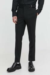 HUGO BOSS pantaloni din lana culoarea negru, cu fason chinos PPYH-SPM0C5_99X