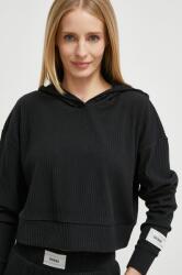 GUESS bluza femei, culoarea negru, cu glugă, neted PPYH-BLD01K_99X