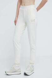 EA7 Emporio Armani pantaloni de trening culoarea bej, neted PPYH-SPD0SB_08X (TJTXZ.8NTP67.1156)