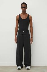 MSGM pantaloni de lana culoarea negru, drept PPYH-SPM09I_99X