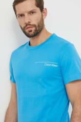 Calvin Klein tricou din bumbac bărbați, culoarea turcoaz, cu imprimeu KM0KM00964 PPYH-TSM18G_55C