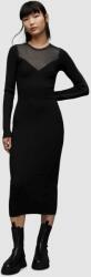 AllSaints rochie Flete culoarea negru, midi, mulata PPYH-SUD0OM_99X