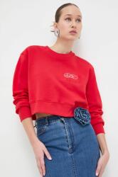 Moschino Jeans hanorac de bumbac femei, culoarea rosu, cu imprimeu PPYH-BLD0E0_33X