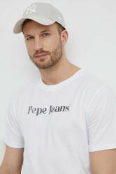 Pepe Jeans tricou din bumbac CLIFTON barbati, culoarea alb, cu imprimeu, PM509374 PPYH-TSM0KY_00X