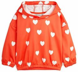 Mini Rodini bluză copii Hearts culoarea roșu, cu glugă, cu model PPYH-BLK02W_33X