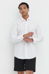 HUGO BOSS cămașă din bumbac bărbați, culoarea alb, cu guler clasic, slim 50513932 PPYH-KDM0A6_00X