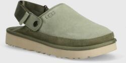 Ugg papuci din piele intoarsa Goldencoast Clog culoarea verde, 1142172 PPYH-KLM076_97X