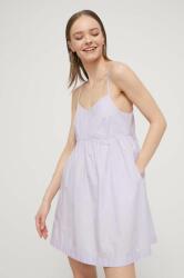 Tommy Hilfiger rochie din bumbac culoarea violet, mini, evazați DW0DW17940 PPYH-SUD20H_04X
