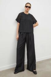 Lovechild pantaloni Mary-Anne femei, culoarea negru, drept, high waist PPYH-SPD0C0_99X