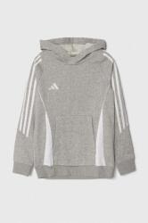 Adidas bluza copii TIRO24 SWHOODY culoarea gri, cu glugă, melanj PPYH-BLK02H_09X