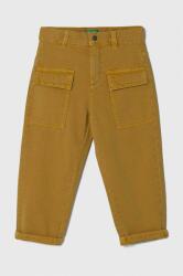 Benetton pantaloni de bumbac pentru copii culoarea galben, neted PPYH-SPB03F_18X