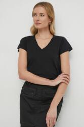 Mos Mosh tricou din bumbac femei, culoarea negru MPYH-TSD004_99X