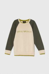Giorgio Armani pulover de bumbac pentru copii culoarea bej, light PPYH-SWB00O_12X