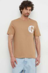Gant tricou din bumbac barbati, culoarea maro, cu imprimeu PPYH-TSM0M6_88X