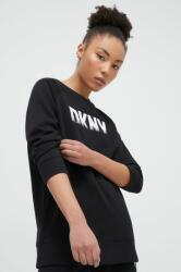DKNY bluza femei, culoarea negru, cu imprimeu PPYH-BLD015_99X