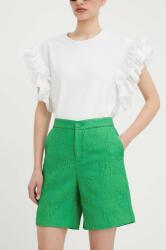 Custommade pantaloni scurti femei, culoarea verde, neted, high waist PPYH-SZD05E_77X (999459723)