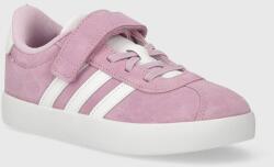 adidas sneakers de piele întoarsă pentru copii VL COURT 3.0 EL C culoarea violet PPYH-OBG03A_40X