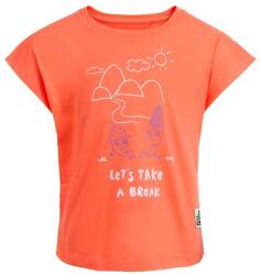 Jack Wolfskin tricou de bumbac pentru copii TAKE A BREAK culoarea portocaliu PPYH-TSG0KR_32X