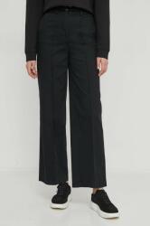 United Colors of Benetton pantaloni femei, culoarea negru, drept, high waist PPYH-SPD0O2_99X