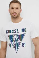 Guess tricou din bumbac barbati, culoarea alb, cu imprimeu PPYH-TSM0WJ_00X (M4GI47.K9RM1)