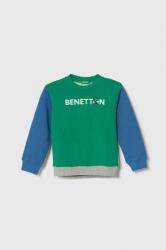Benetton hanorac de bumbac pentru copii culoarea verde, cu imprimeu PPYH-BLB05Z_77X