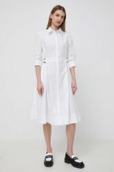 KARL LAGERFELD rochie din bumbac culoarea alb, mini, evazati PPYH-SUD261_00X