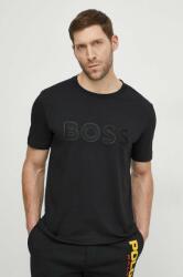 Boss Green tricou din bumbac bărbați, culoarea negru, cu imprimeu 50512866 PPYH-TSM0MF_99X