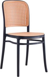 TEMPO KONDELA Rakásolható szék, fekete/bézs, LENITA - kondela
