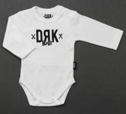  Dorko DRK mintával nyomott, pamut, hosszú ujjú baba body - Fehér